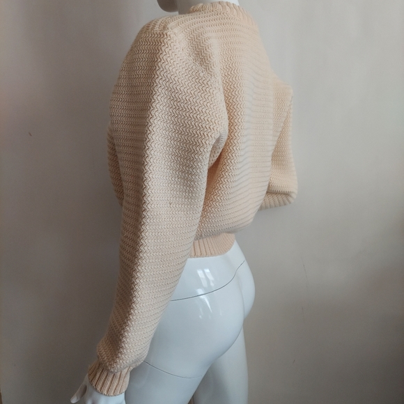 Alaía Knitted Wool Cropped Top Sweater - Picture 5 of 13